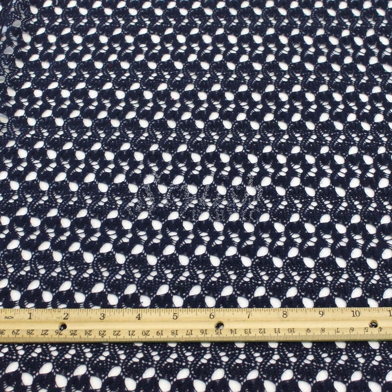 Navy Open Knit Lace Fabric by the Yard Bette Pattern 1 | Etsy