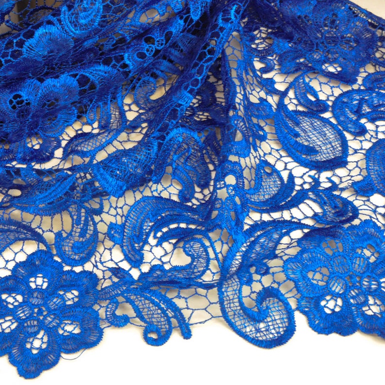 Venice Embroidered Royal Blue Lace Fabric for Wedding Lace | Etsy