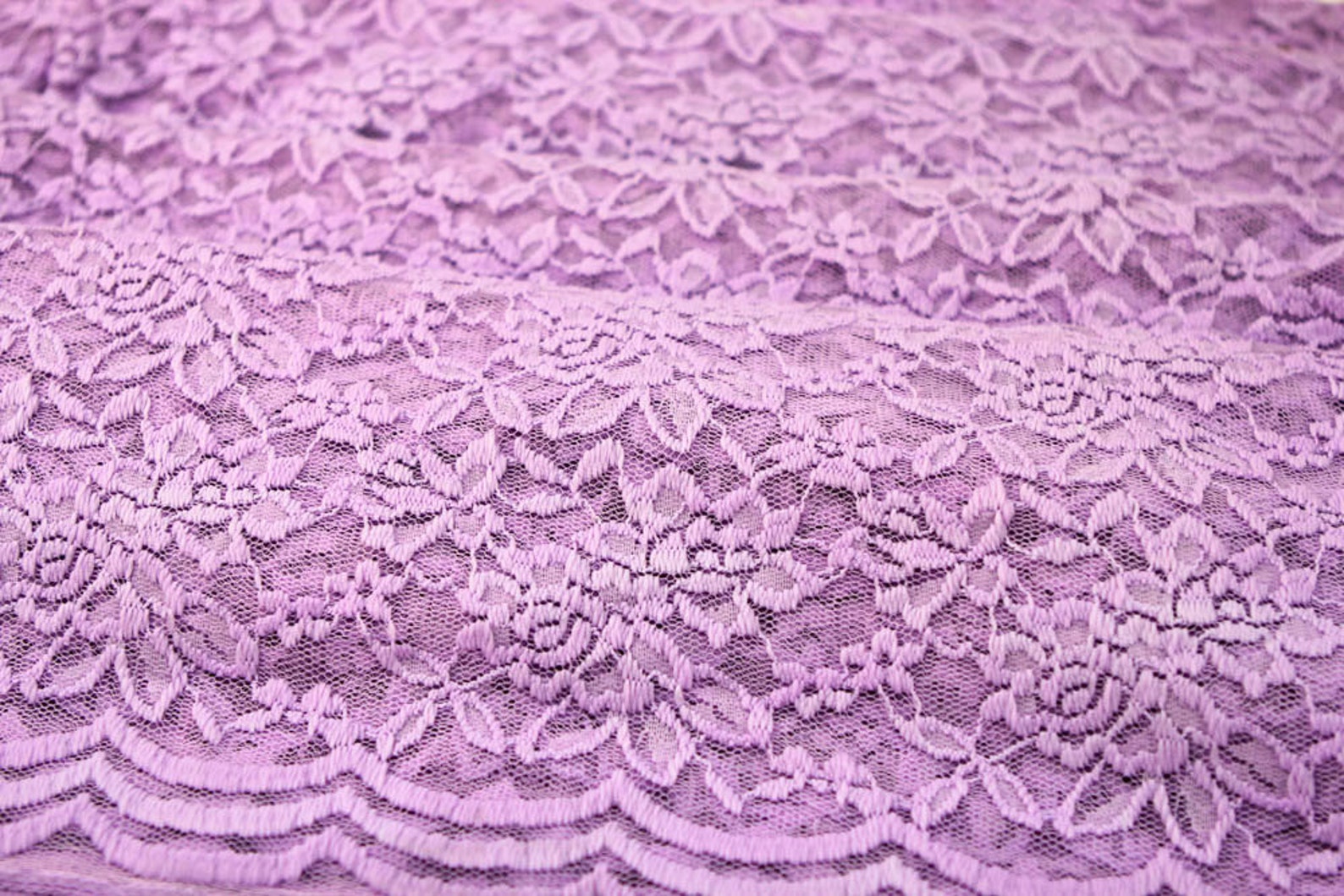 Lilac Scalloped Lace Fabric by the Yard Wedding Bridal Craft Etsy