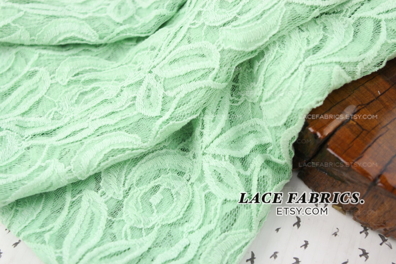 MINT Green C Cotton Lace Fabric by the Yard Wedding Bridal Etsy UK