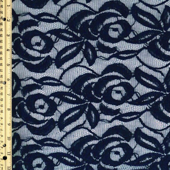 Navy Cotton Lace Fabric by the Yard 