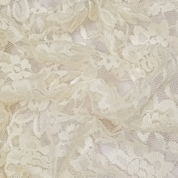 Ivory stretch lace by the yard discount