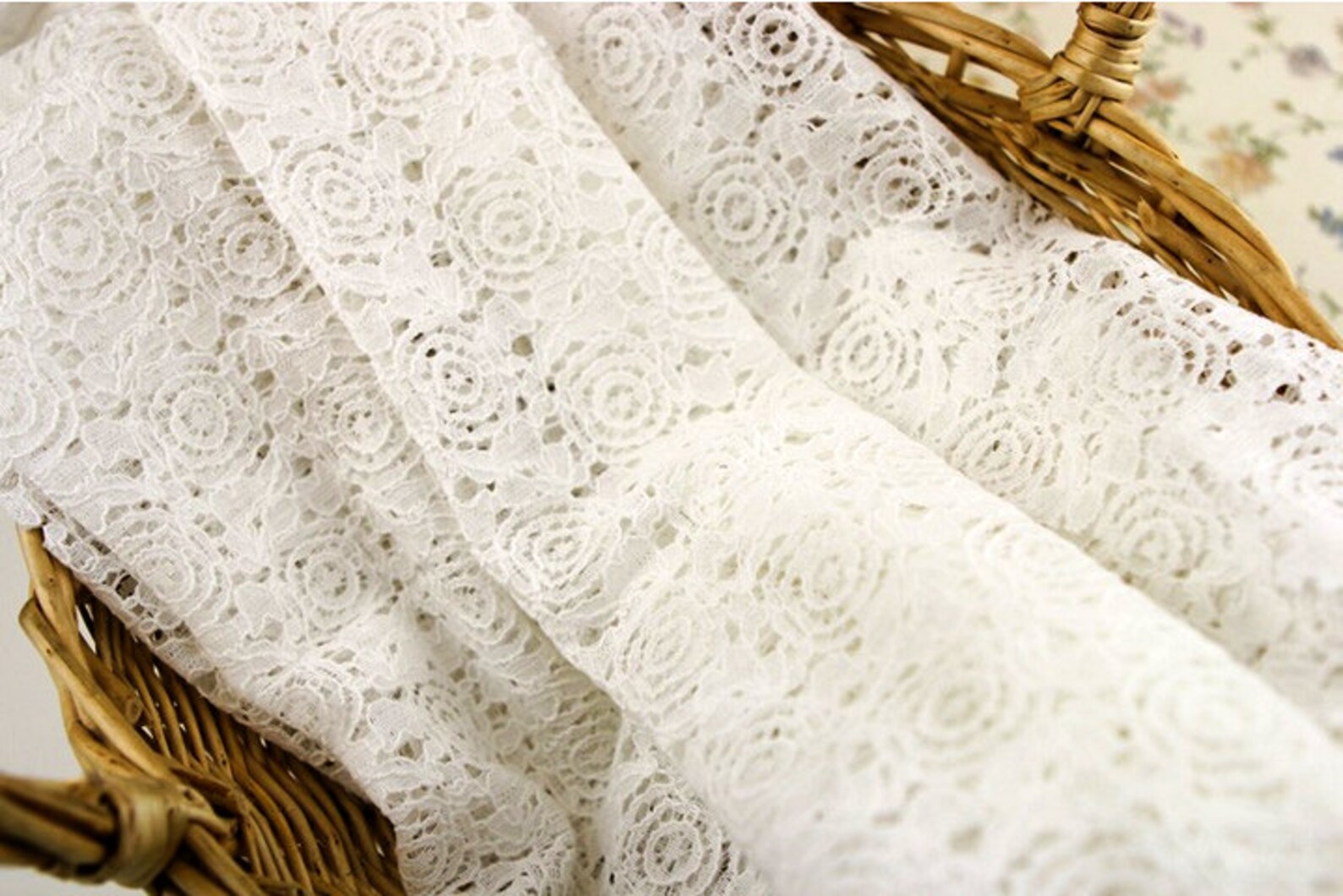 white wedding lace fabric