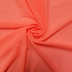 Coral Neon Nylon Power Mesh Fabric by the Yard- Style 454