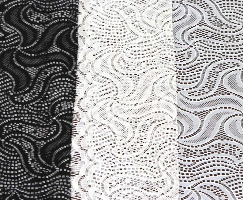 Paintillism Black Vintage Lace Fabric by the Yard Wedding Etsy