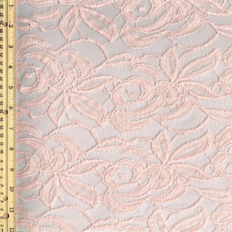 Pink Pale Cotton Lace Fabric by the Yard Wedding Bridal Craft Etsy
