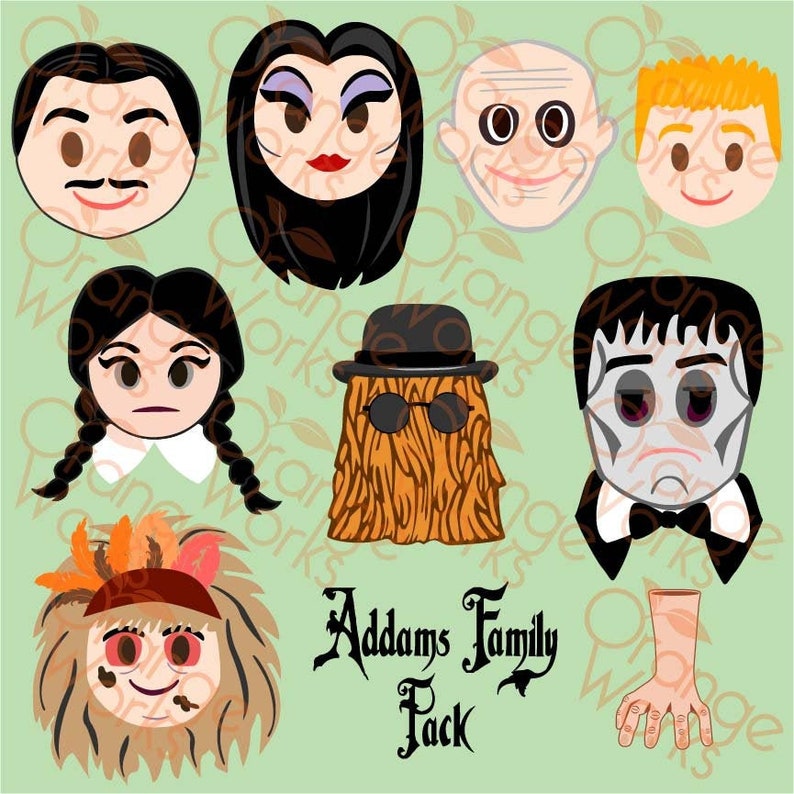 Download Addams Family Pack SVG PNG JPEG Instant Download Cut file ...