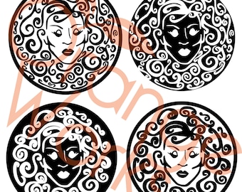 Madame Leota Icons Cut File, SVG, png, jpeg, Haunted Mansion, Cutfile, ride, attraction, psychic, download, digital file, crystal ball