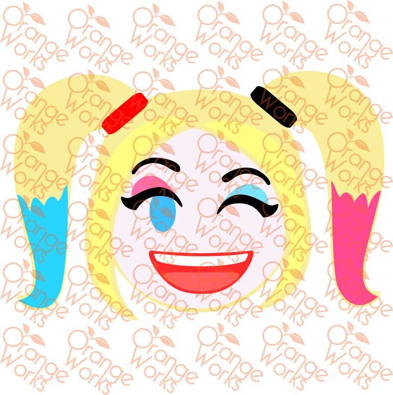Harley Quinn 2 Emoji Fichier coupe imprimable SVG PNG jpeg Etsy