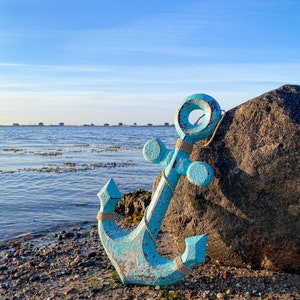 Anchor Antique Turquoise Shabby Chic made of wood 25 cm x 40 cm