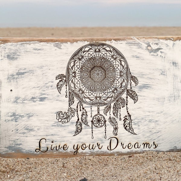 Vintage Shabby Chic Holzschild "Live your Dreams"