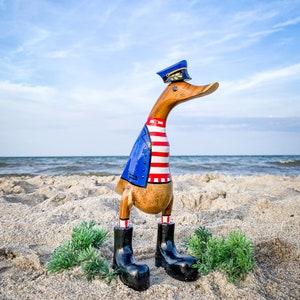 Runner duck captain with blue cap approx. 35 cm high image 2