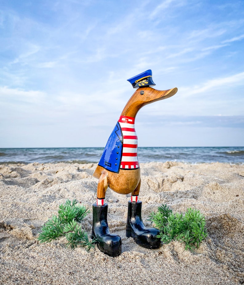 Runner duck captain with blue cap approx. 35 cm high image 2