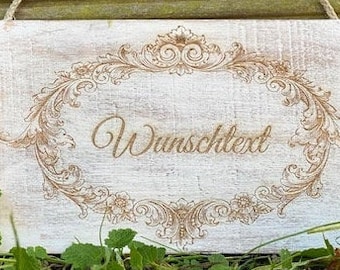 Panneau Shabby Chic "WISH TEXT"