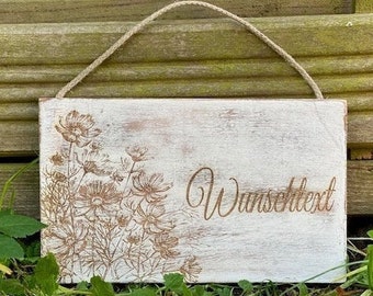 Shabby Chic Schild  "WUNSCHTEXT"