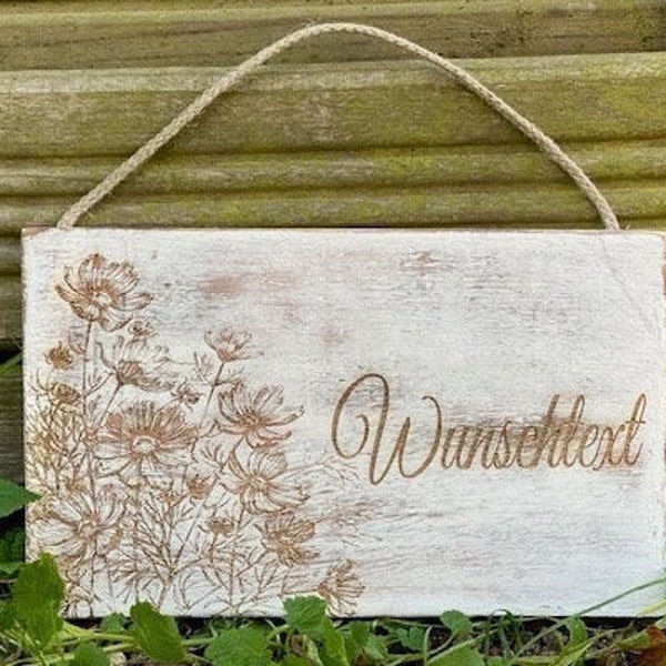 Shabby Chic Schild  "WUNSCHTEXT"