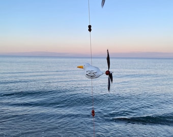 3 seagulls wind chime with propeller