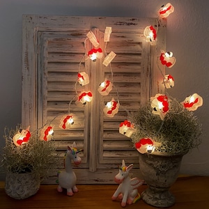 String of lights made of paper lanterns 20 unicorns