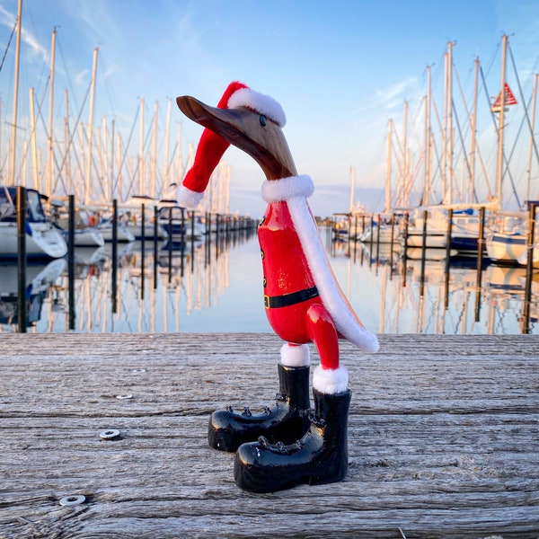 Santa Duck mit schwarzen Stiefel ca. 25 cm