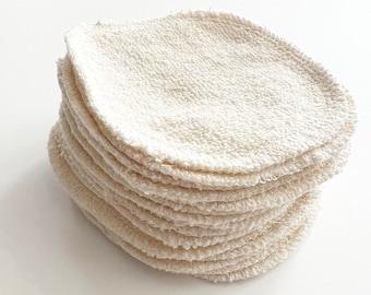 Single layer Face Scrubbies, Organic cotton terry, facial rounds, organic makeup removal pads