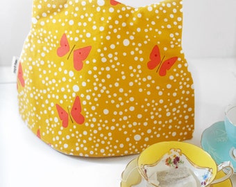 Kitty Cat Shaped Tea Cozy , Butterflies, Lizzy House