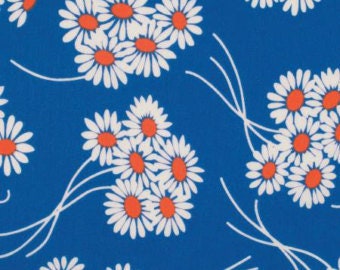 SALE Katie Jump Rope by Denyse Schmidt /Royal Daisy Bouquet in blue/quilting cotton Fabric Canada/ half yard