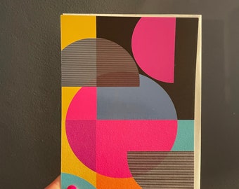 Estilo retro Formas coloridas Todas las ocasiones Tarjeta en blanco