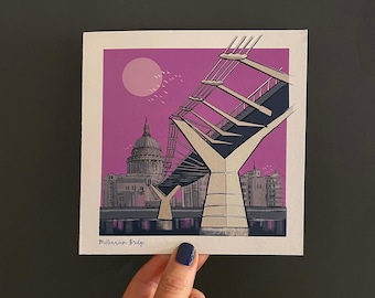 Millennium Bridge london Cityscape Card