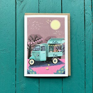 Coffee-Truck-Outdoor-Gâteau-Carte-vierge