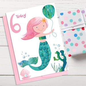 Leeftijd 6 Mermaid Verjaardagskaart