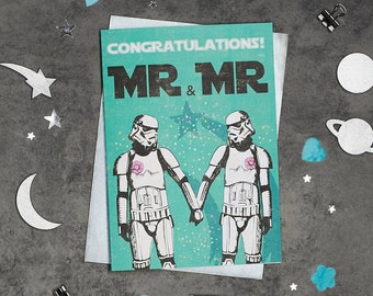 Stormtrooper Mr and Mr Wedding card