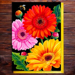 Bright Gerbera fleurs toutes occasions carte vierge