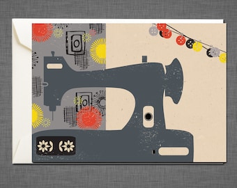 Sewing Machine Greetings Card