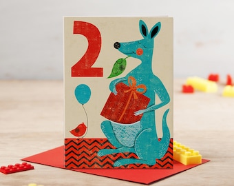 Carte de joyeux anniversaire de kangourou