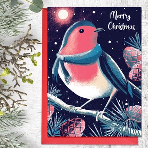 Carte de Noël Robin