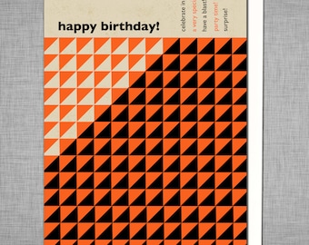 Tarjeta Geométrica Naranja Y Negra