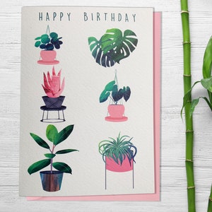 Carte d’anniversaire de plantes de maison