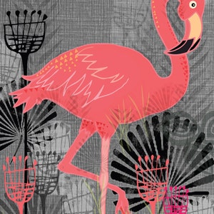Cartão de felicitações em branco Flamingo
