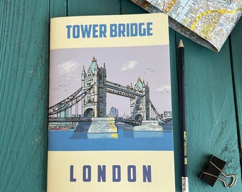 Carnet de notes illustré Tower Bridge London A5