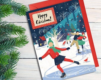 Ice Skating Christmas Card