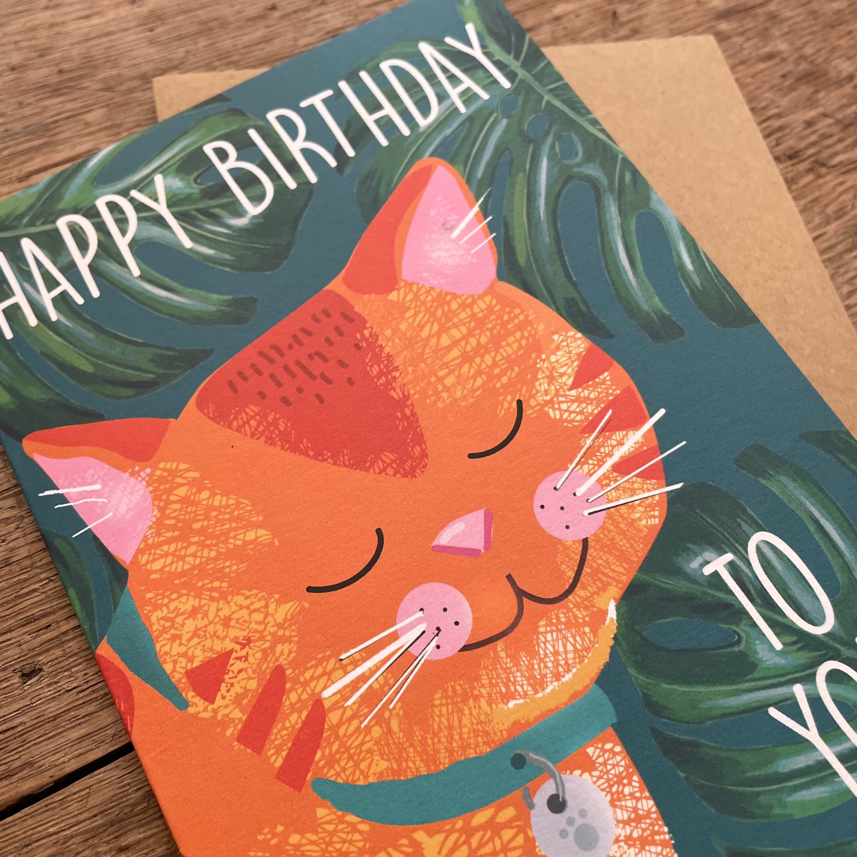 Tarjeta De Celebración De Cumpleaños Con Lindos Gatos Bebé Dibujo