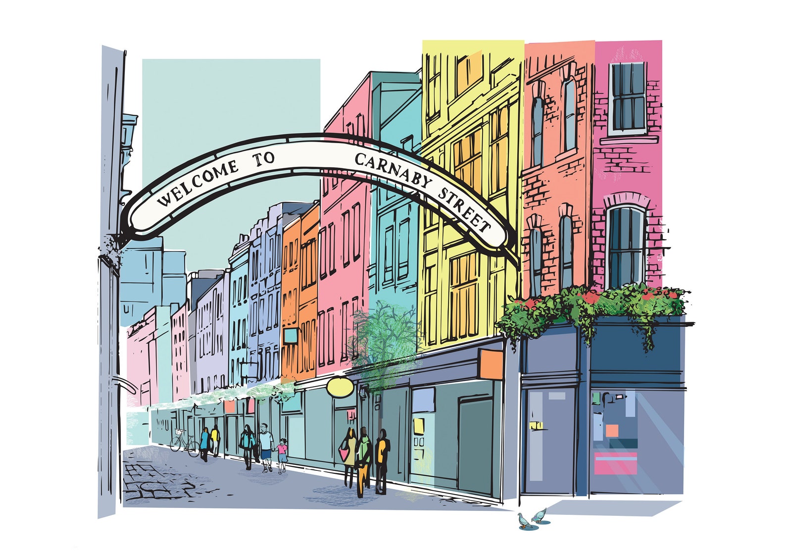 London Iconic Carnaby Street Art Print Etsy