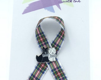 Scottie and Westie Enamel Pin Badge: Scottish Dog Lover Gift