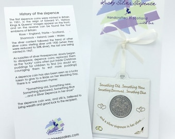 Porte-bonheur de six pence en argent pour la mariée : cadeau pour le jour du mariage