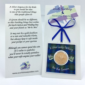 Lucky Farthing Groom Gift: Tartan Wedding Keepsake for the Groom