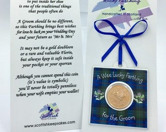 Cadeau porte-bonheur pour marié : un souvenir de mariage tartan pour le marié