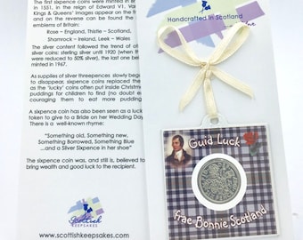 Robert Burns Lucky Sixpence : souvenir écossais, cadeau Burns Night