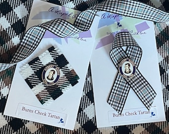 Épinglette en émail Robert Burns : cadeau de soirée tartan écossais Burns