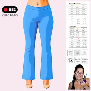 Bare Bootcut Pants Sewing Pattern • Minimal Flare Stretch Pants PDF (XS–L)