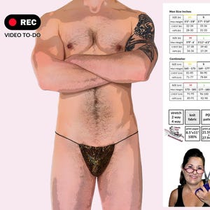 Herren Cord String Tanga Schnittmuster - niedrige Leibhöhe, minimale Bedeckung (PDF Pattern XS - L)